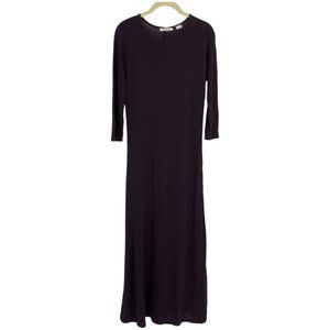 Aritzia Babaton Eggplant Purple 3/4 Sleeve Round / Scoop neck Maxi Dress size S